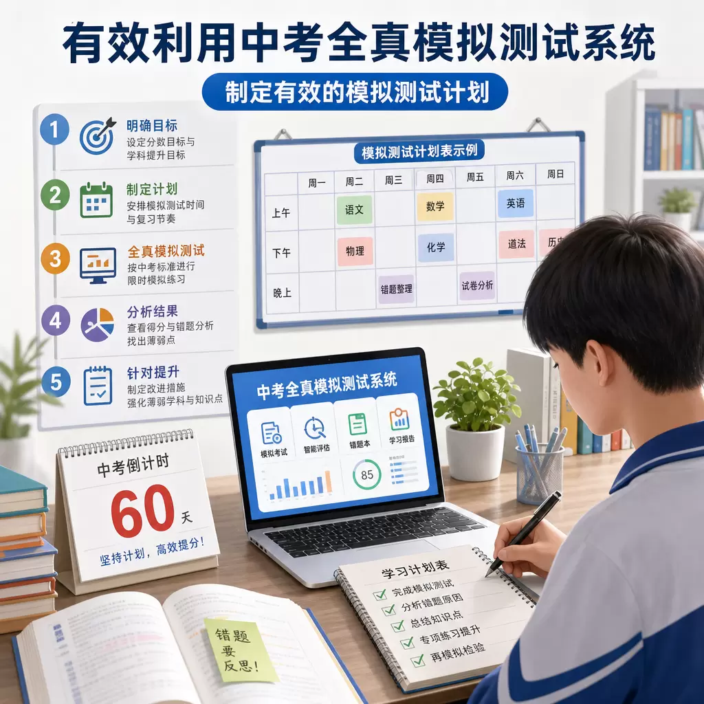 在嘉鱼如何有效利用中考全真模拟测试系统?