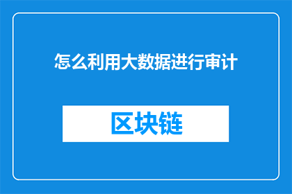 怎么利用大数据进行审计(如何有效利用大数据进行审计？)